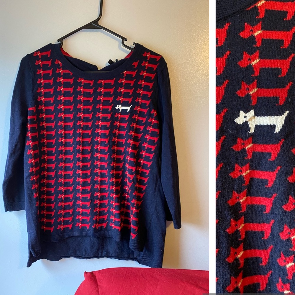 TALBOTS Dog Print Sweater